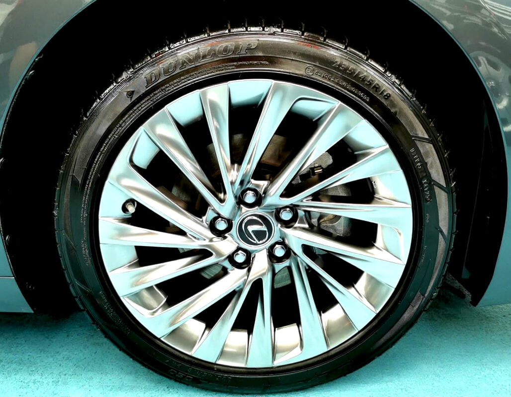 The Lexus ES300h with its fresh, coated finish.