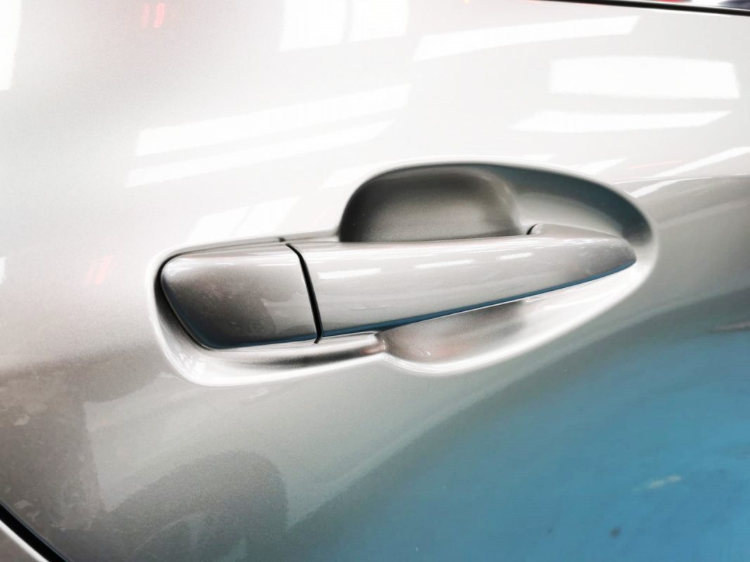 Front three-quarter view of the Lexus IS300 after coating.