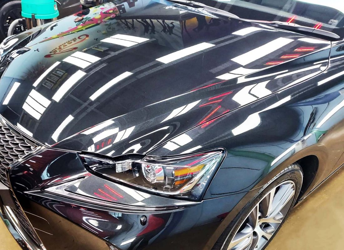The Lexus IS300 from a side angle after the titanium coating.