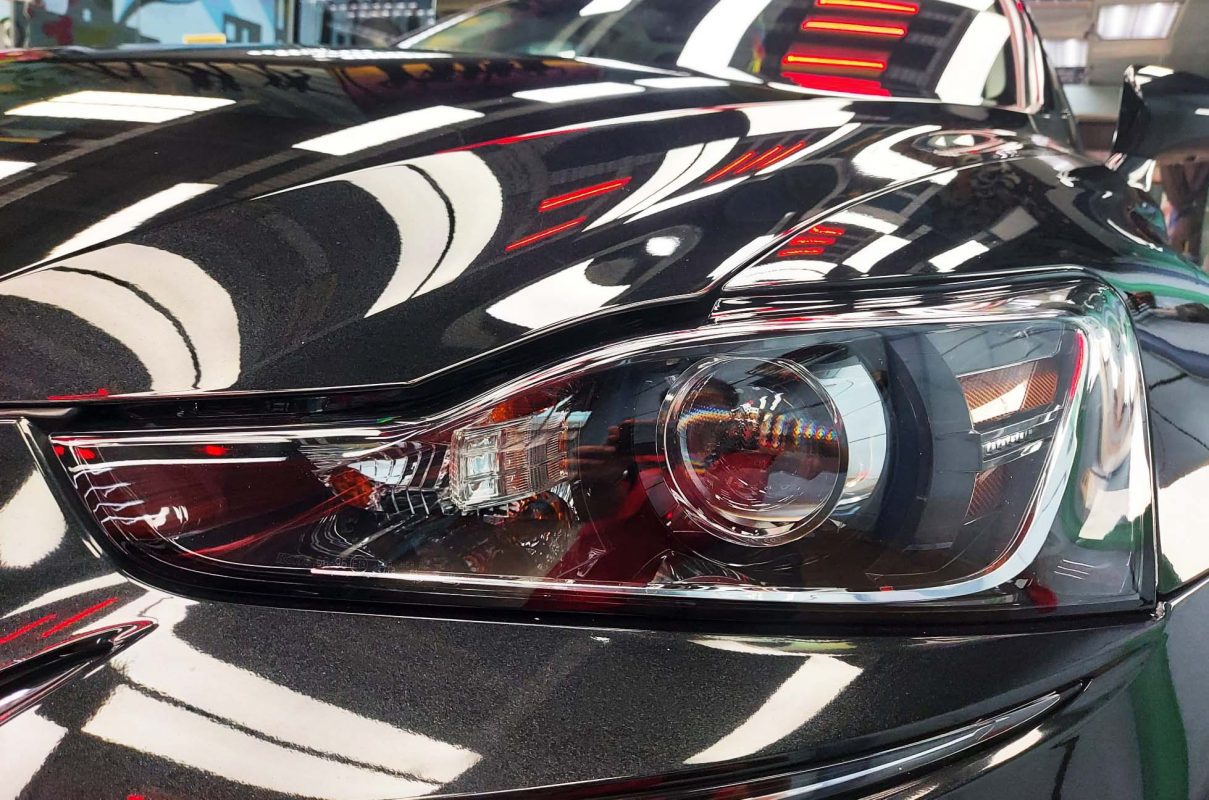 The IS300's coated paintwork showing clean reflections.