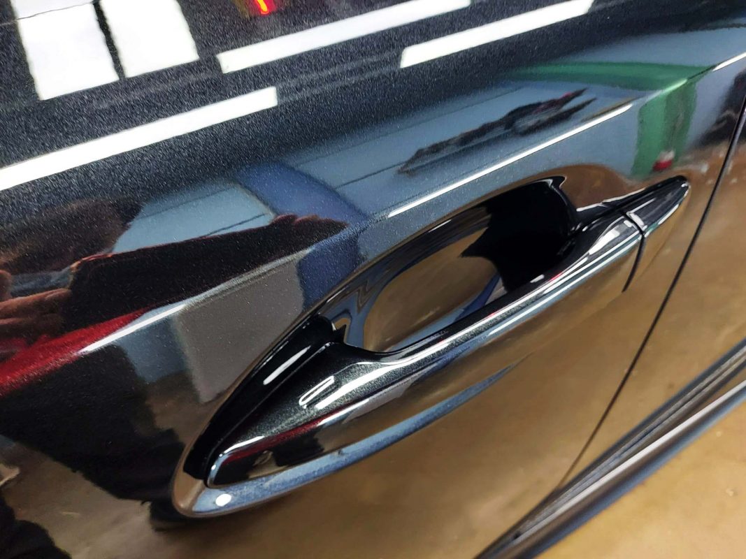 Front three-quarter view of the Lexus IS300 after coating.