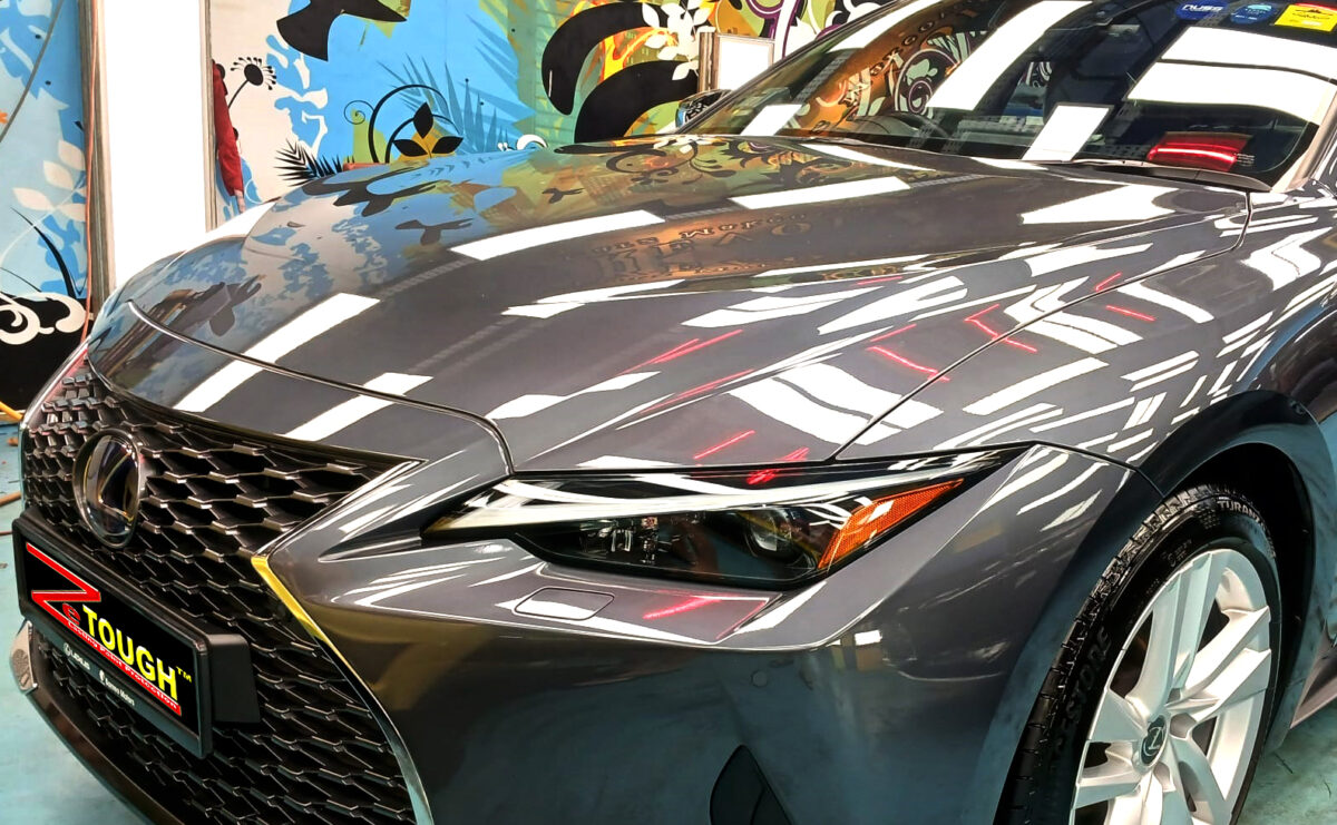 Side angle of the Lexus IS300h after the ceramic coating.