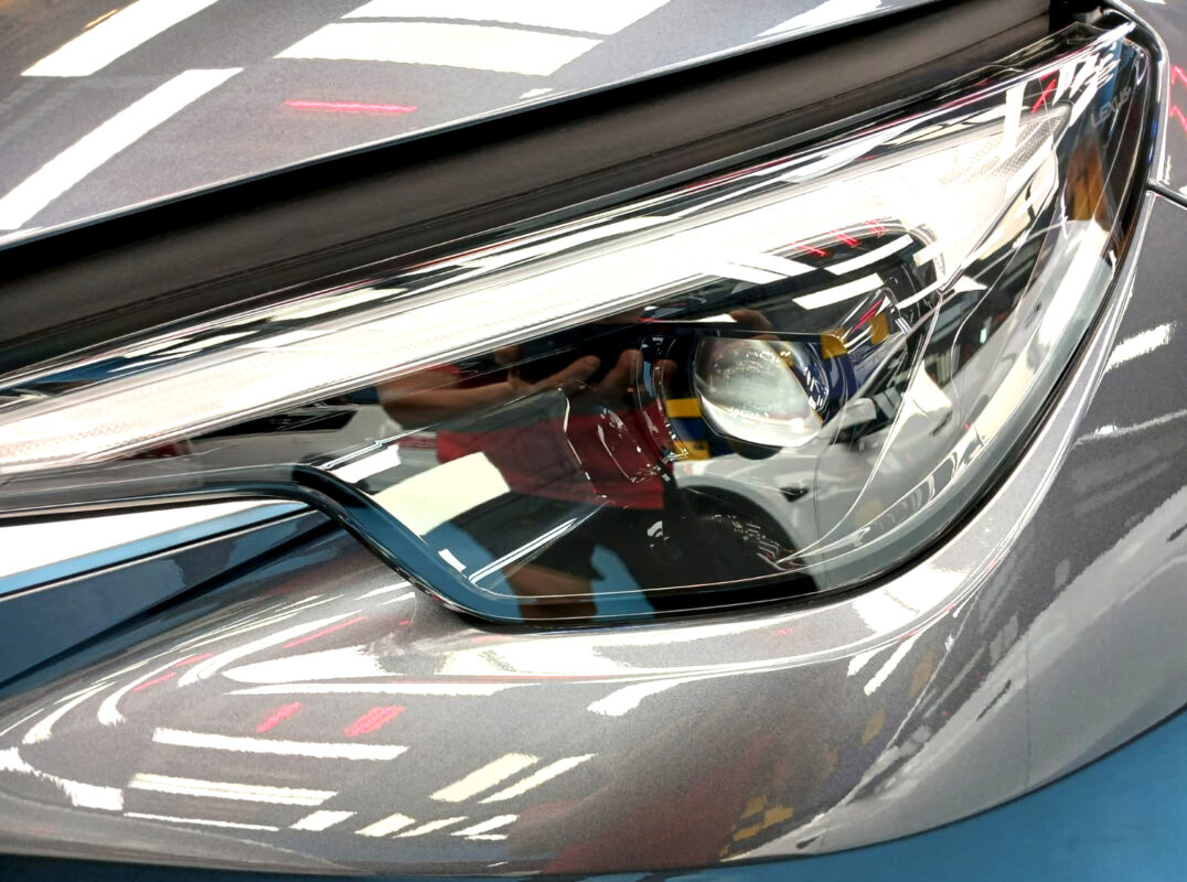Glossy bodywork of the Lexus LBX after coating.