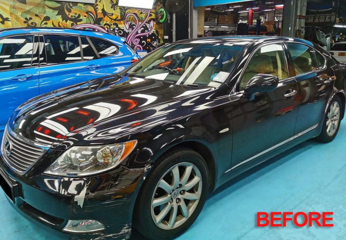 The Lexus LS 460 after the full respray.