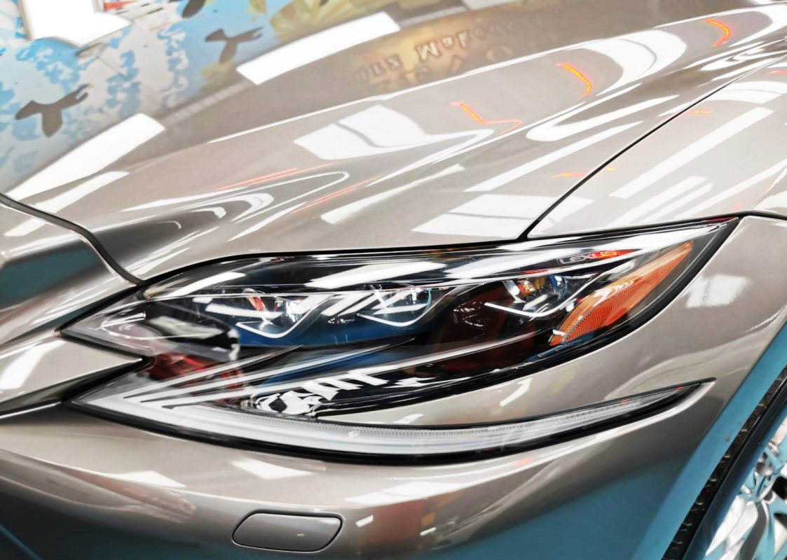The LS350's coated paintwork showing clean reflections.