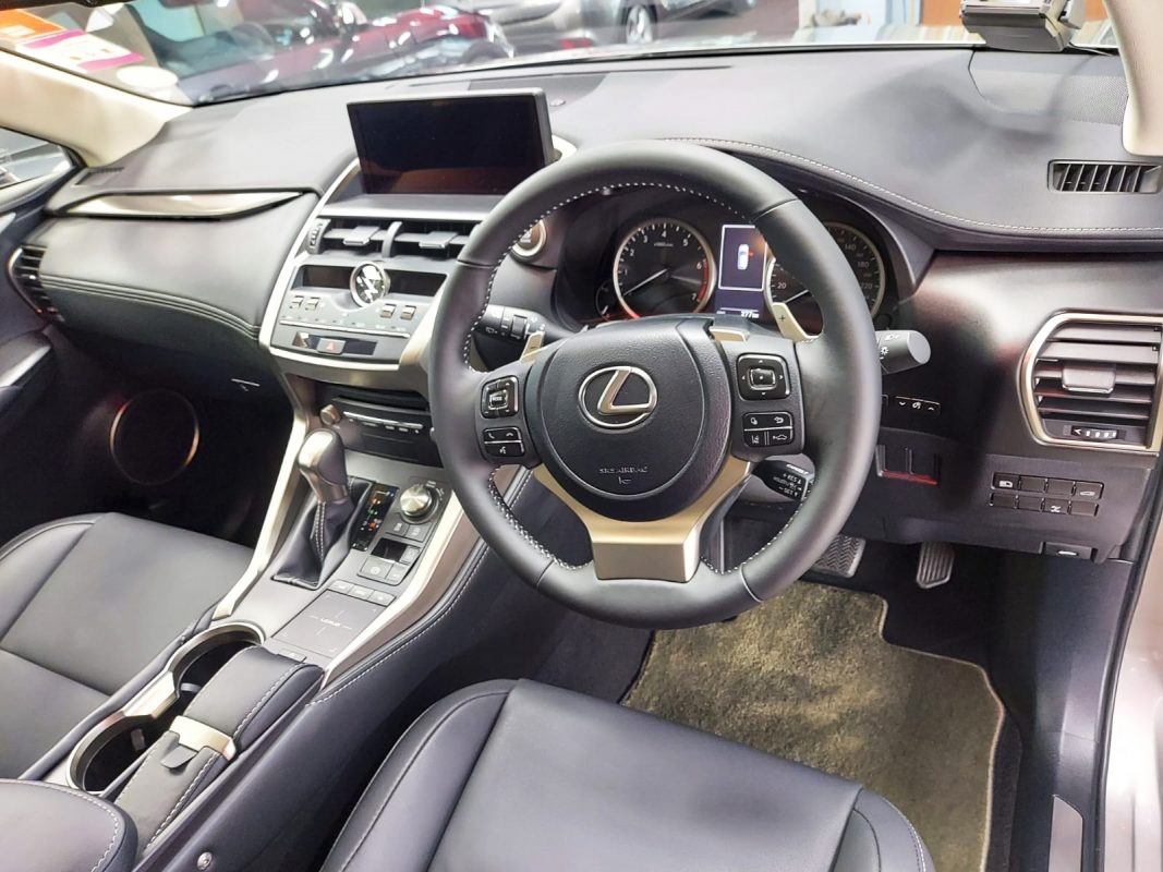 The Lexus NX200 parked in the workshop, freshly coated.