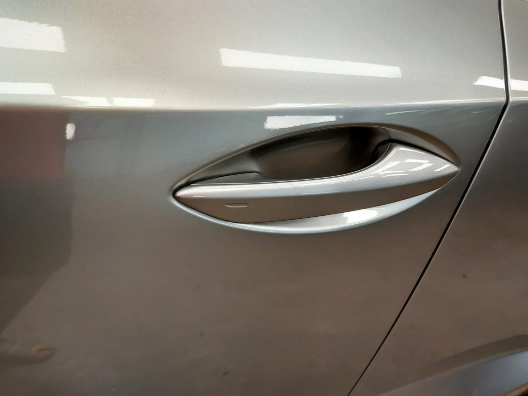 Front three-quarter view of the Lexus NX200 after coating.
