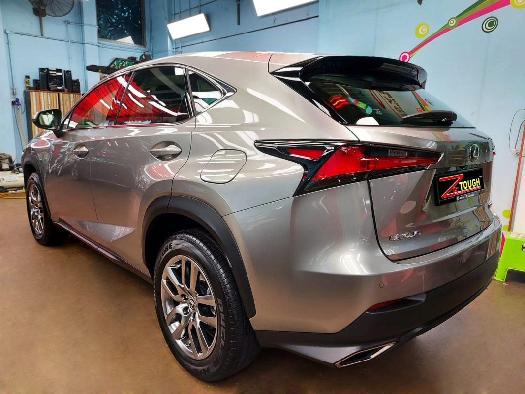 Rear quarter of the Lexus NX200, glossy and protected.
