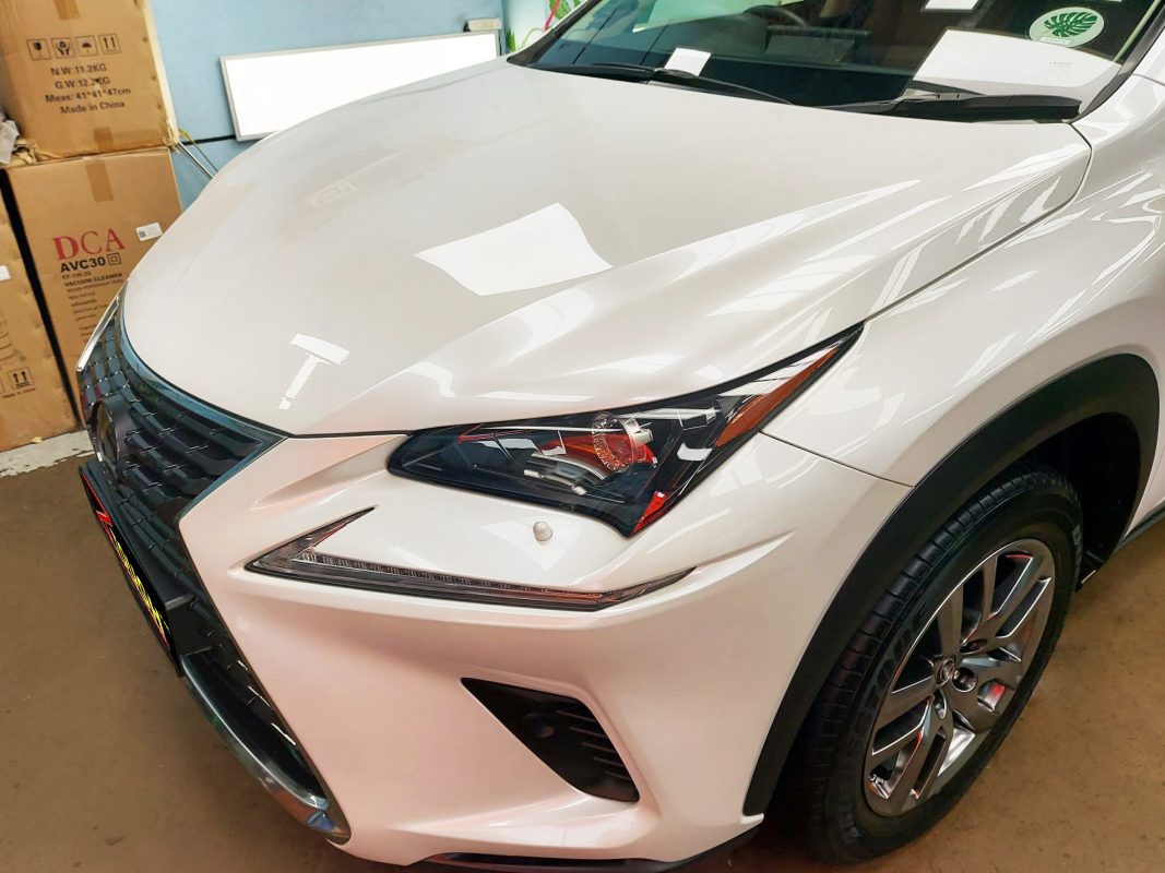 The Lexus NX200t from a side angle after the ceramic coating.