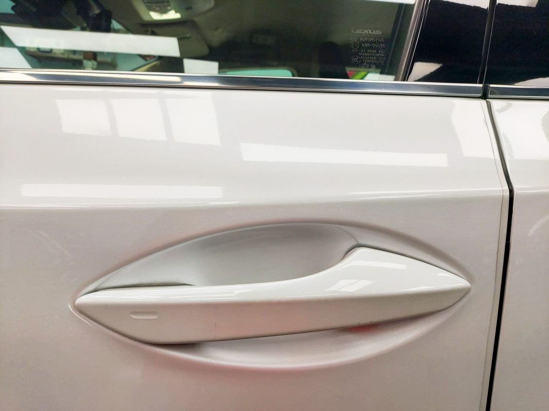 Front three-quarter view of the Lexus NX200t after coating.