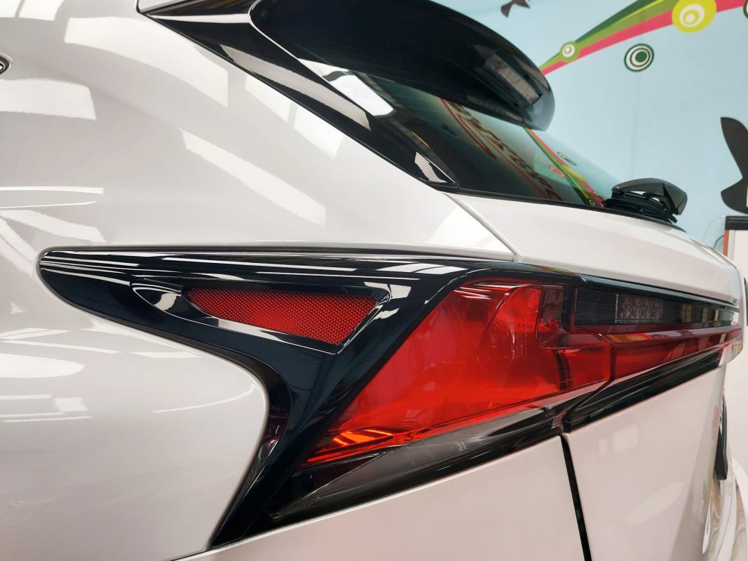 Rear quarter of the Lexus NX200t, glossy and protected.