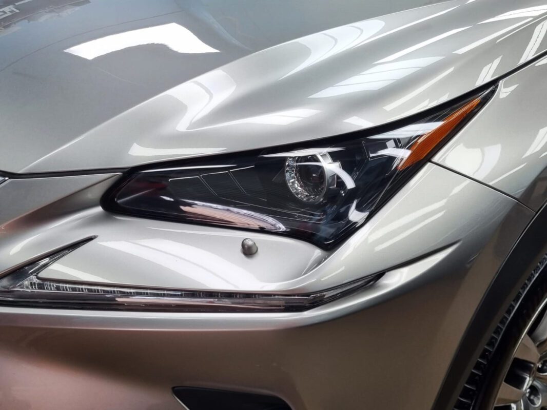 The Lexus NX300 in the workshop, freshly coated.