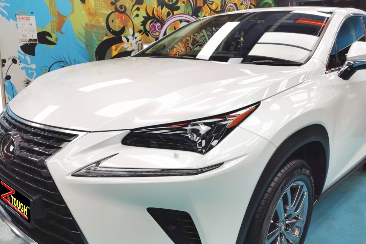 The Lexus NX300 from a side angle after the titanium coating.