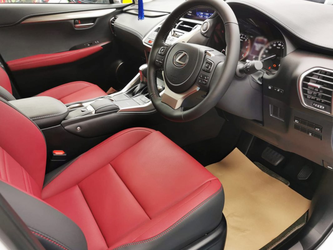 The Lexus NX300 parked in the workshop, freshly coated.