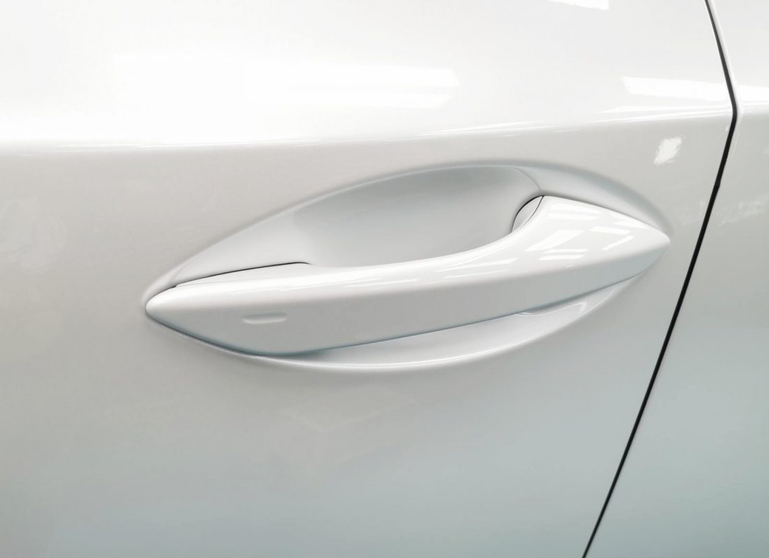 Front three-quarter view of the Lexus NX300 after coating.