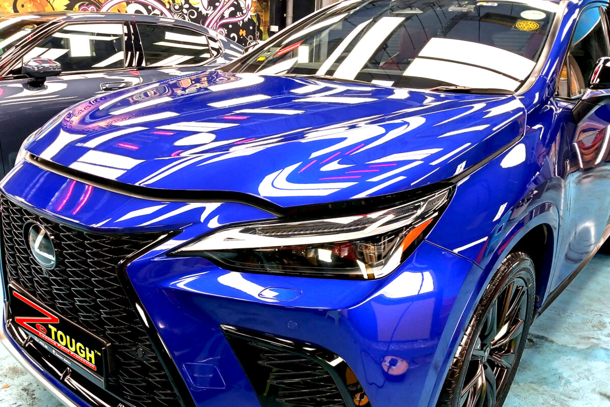Side angle of the Lexus NX350 after the titanium coating.