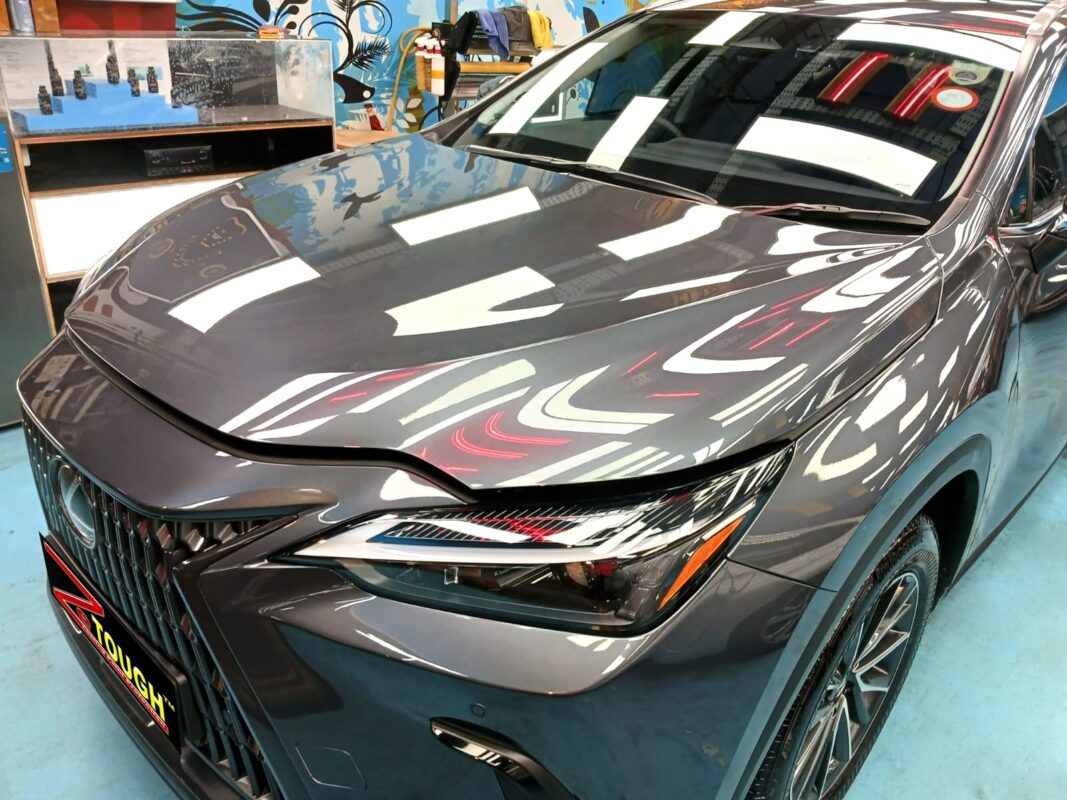 Side angle of the Lexus NX350h after the titanium coating.