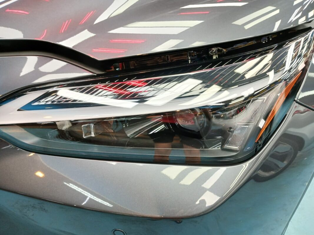 The NX350h's coated paintwork showing clean reflections.