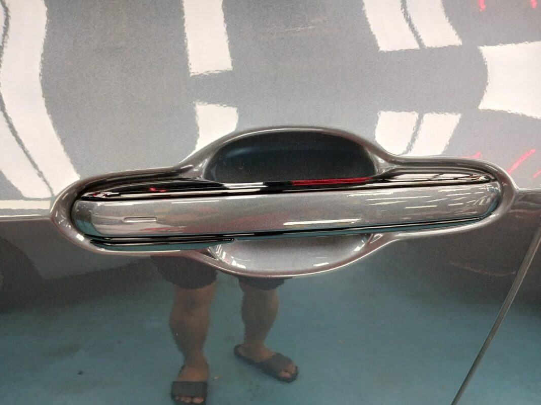 Front three-quarter view of the NX350h after coating.