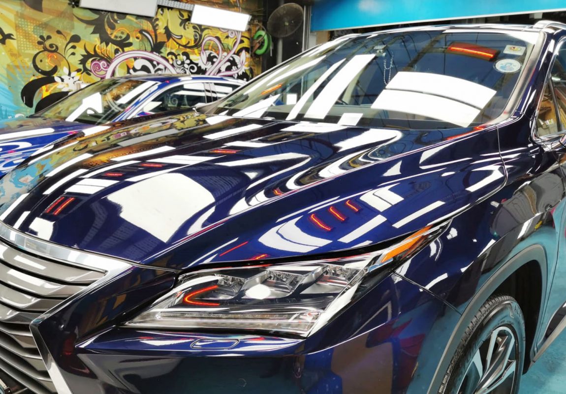 The Lexus RX200T from a side angle after the ceramic coating.