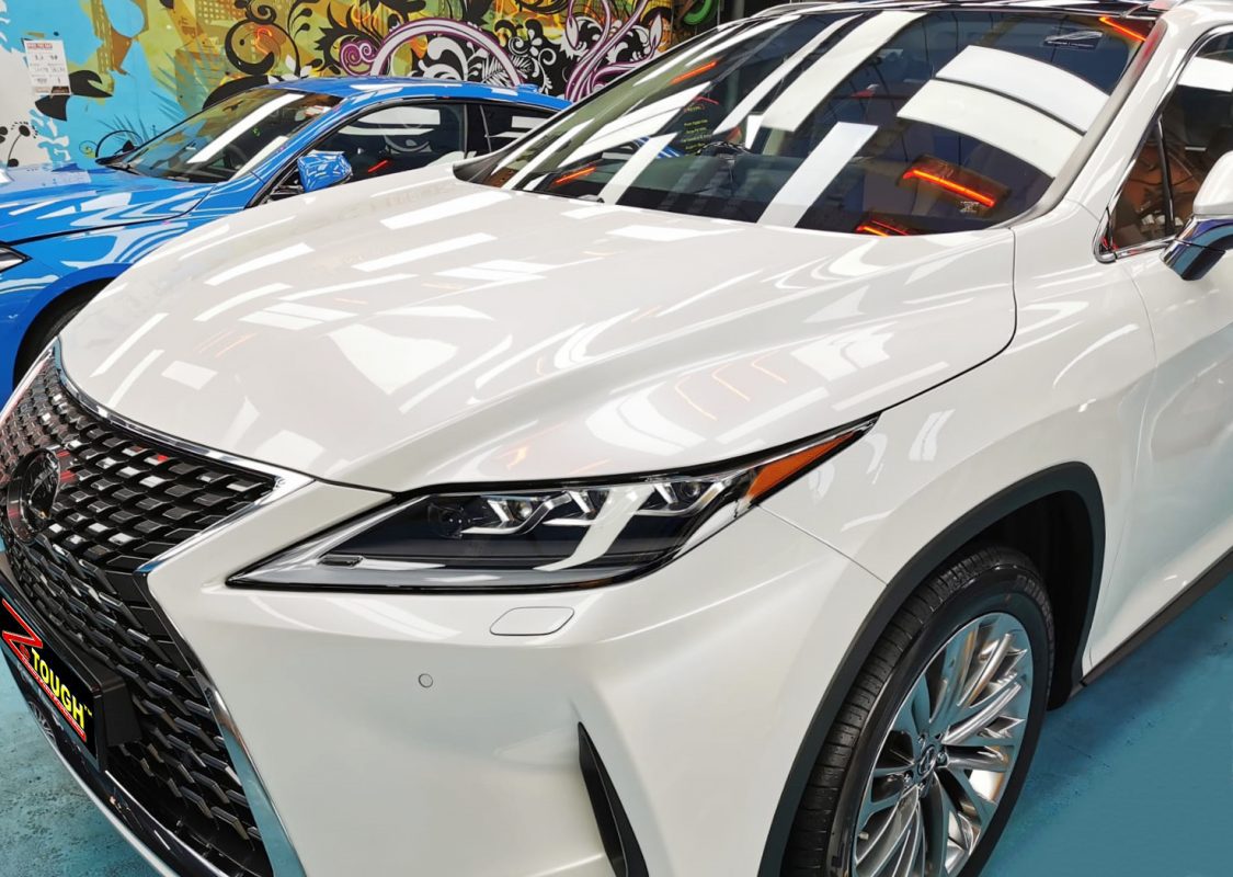 The Lexus RX350 from a side angle after the titanium coating.