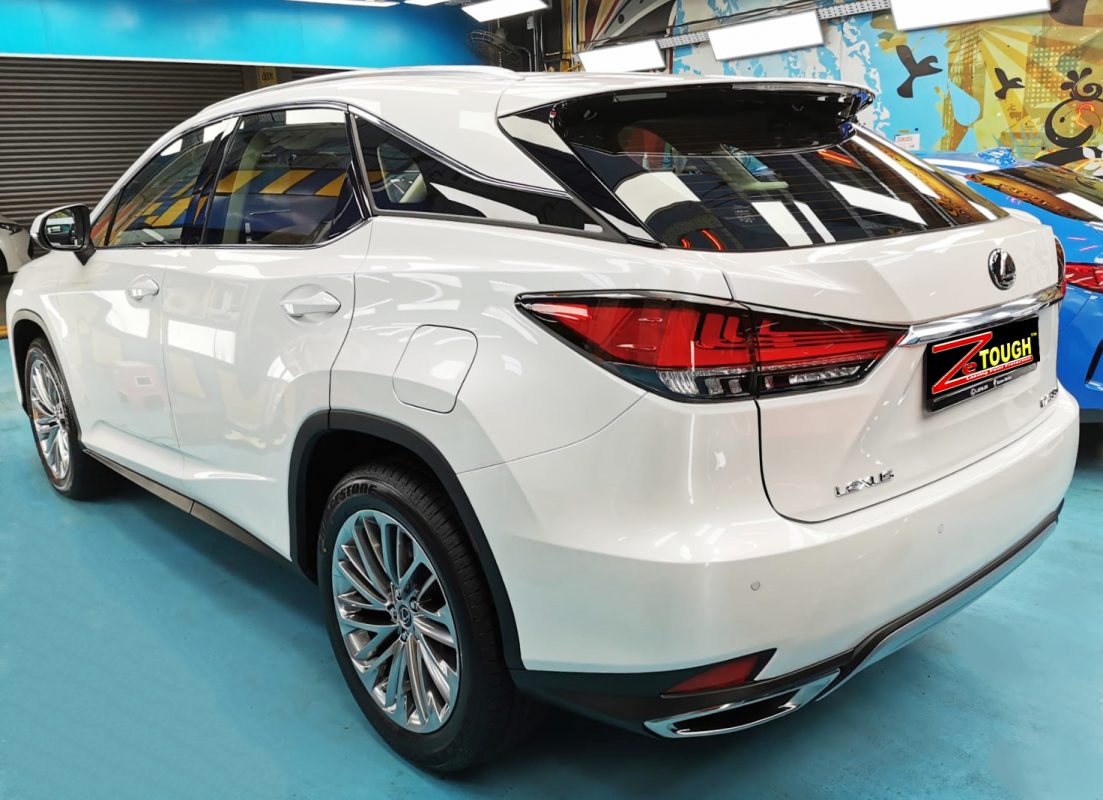 Rear quarter of the Lexus RX350, glossy and protected.