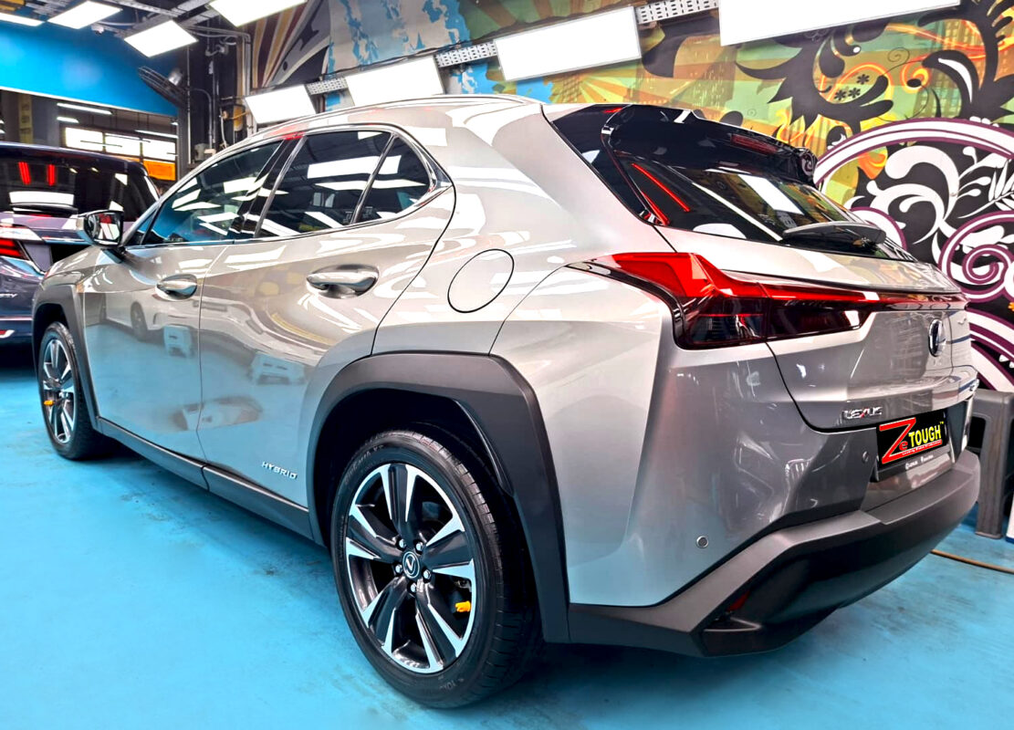 Detailed exterior of the Lexus UX250h.