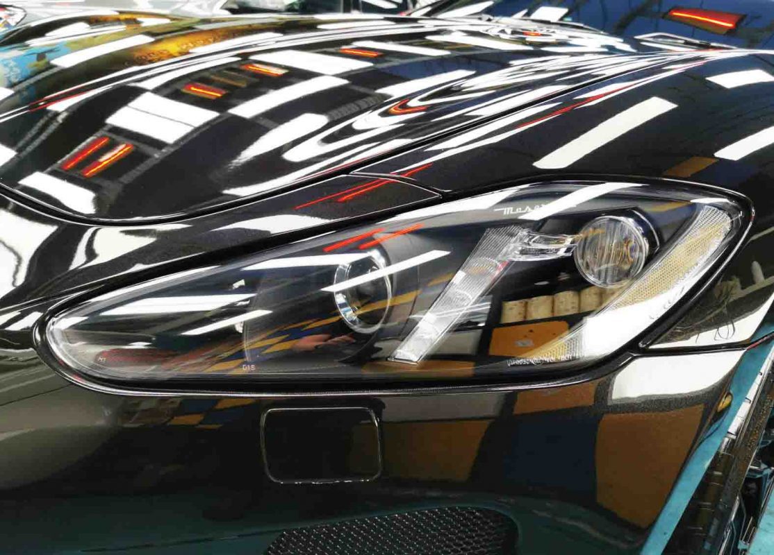 The GranTurismo's coated paintwork showing clean reflections.
