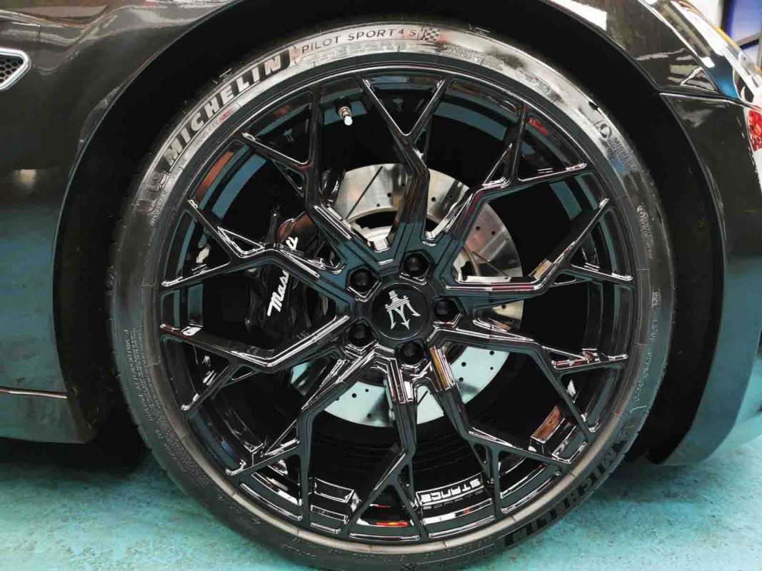 The Maserati GranTurismo, finished and ready for collection.