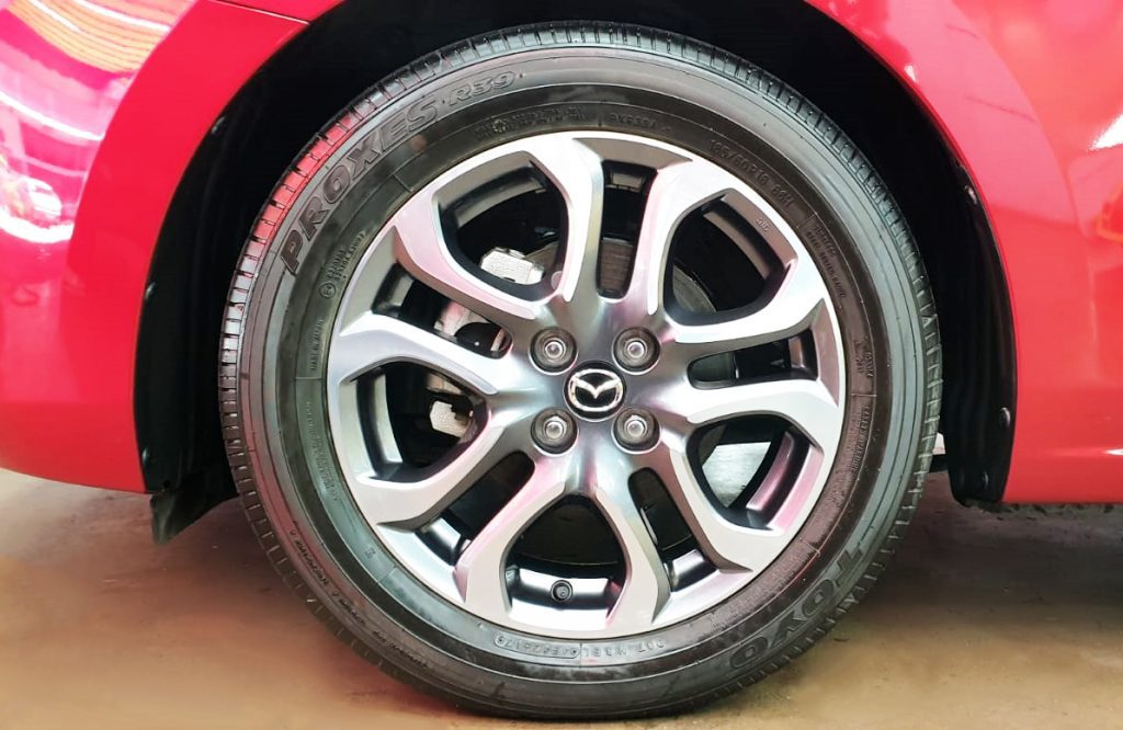 The Mazda 2, finished and ready for collection.