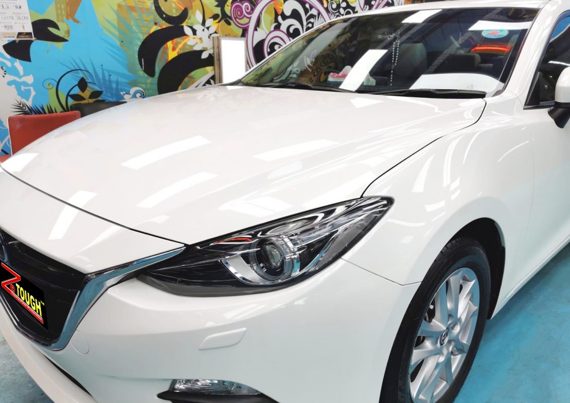 Side angle of the Mazda 3 after the ceramic coating.