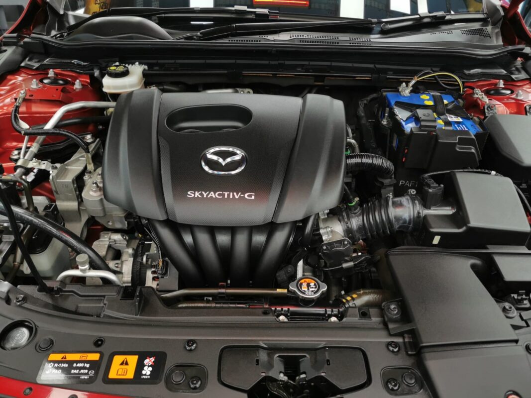 The Mazda 3 with its fresh, newly painted finish.