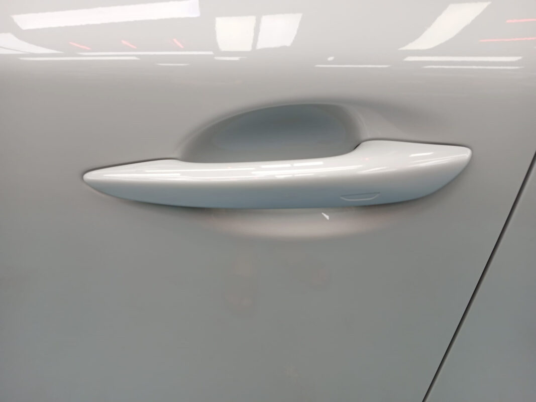 Front three-quarter view of the Mazda 3 after coating.
