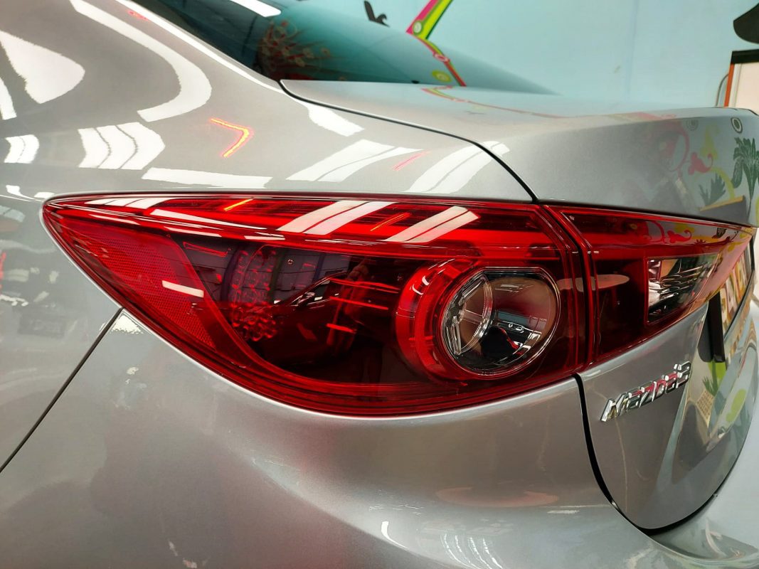 The Mazda 3, finished and ready for collection.