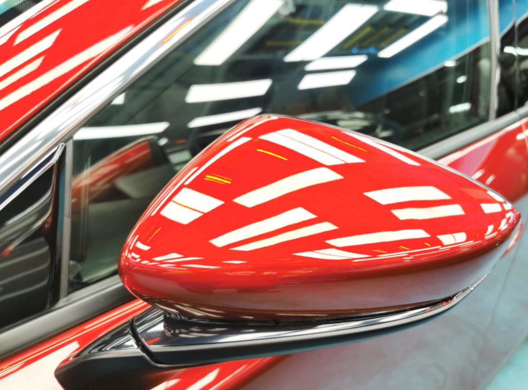 Side panel of the Mazda 3 with the ceramic finish locked in.
