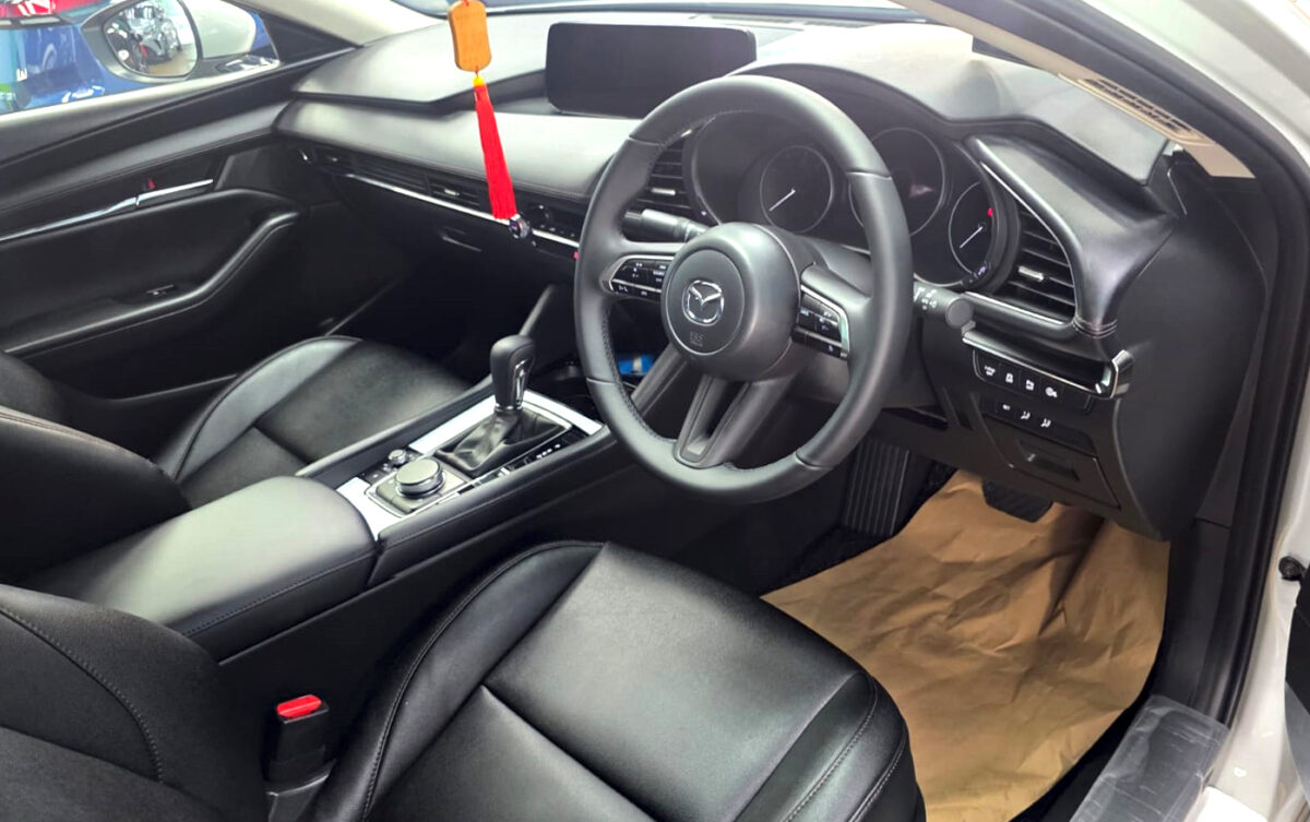 The Mazda 3's protected, high-gloss finish.