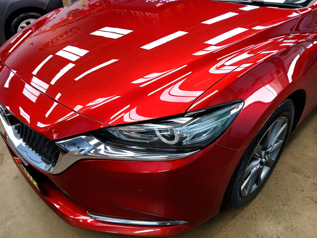 The Mazda 6 from a side angle after the ceramic coating.