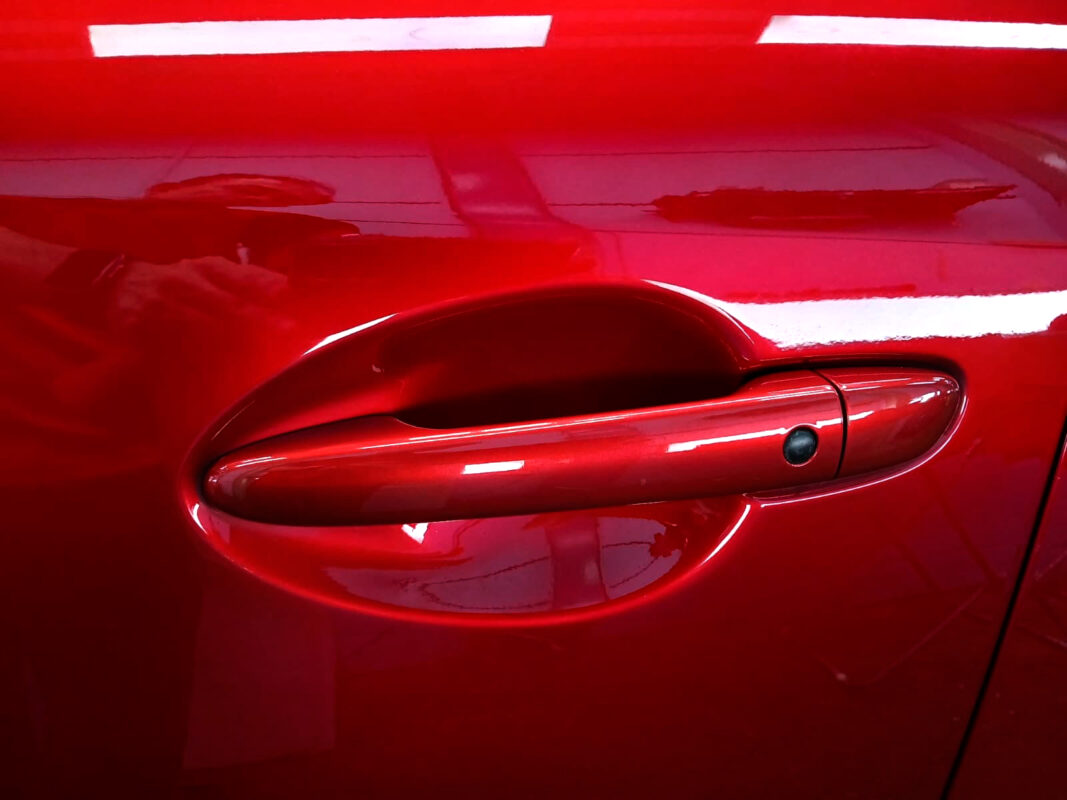 Front three-quarter view of the Mazda 6 after coating.