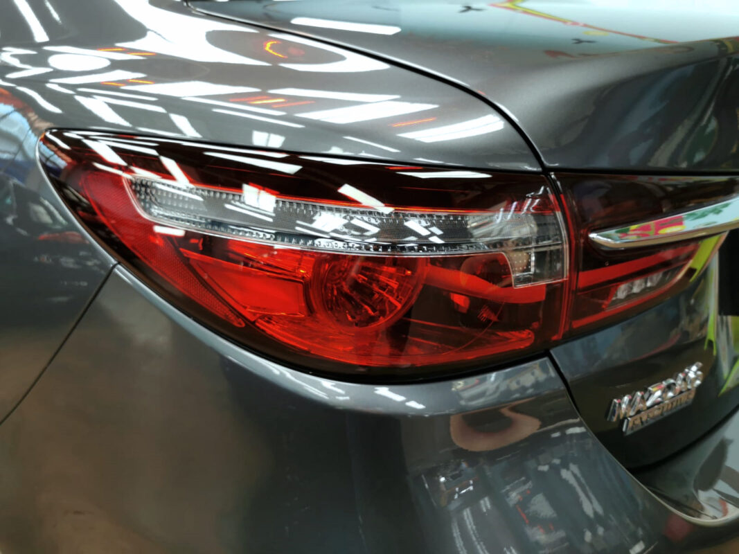 Before: the Mazda 6 at the start of the respray process.