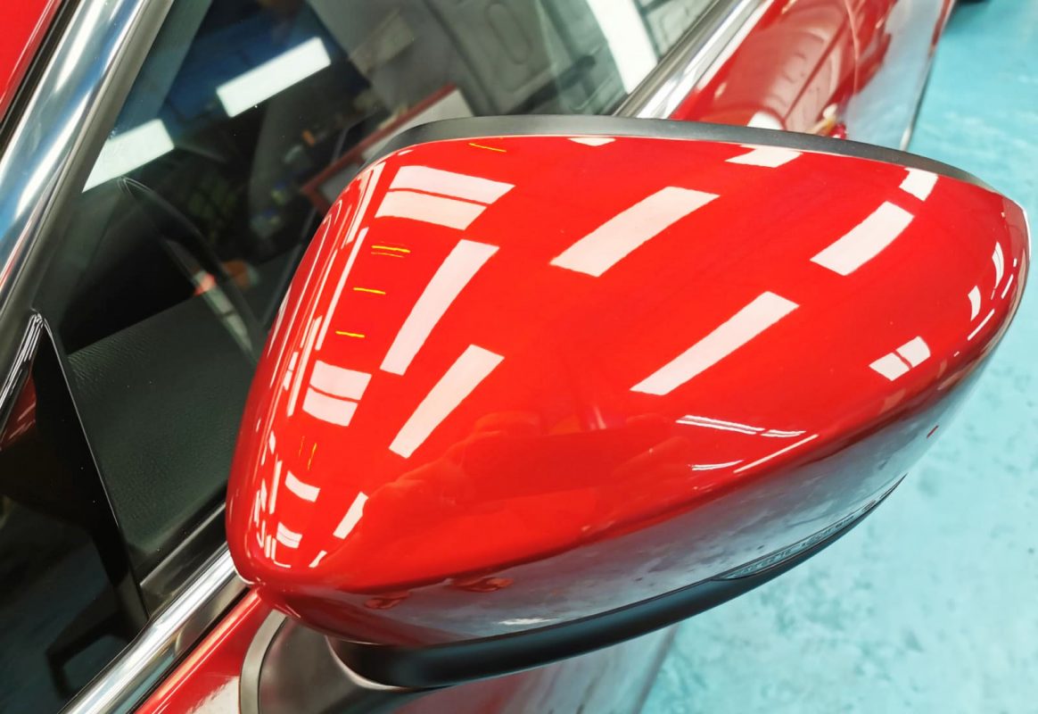 Side panel of the Mazda 6 with the titanium finish locked in.