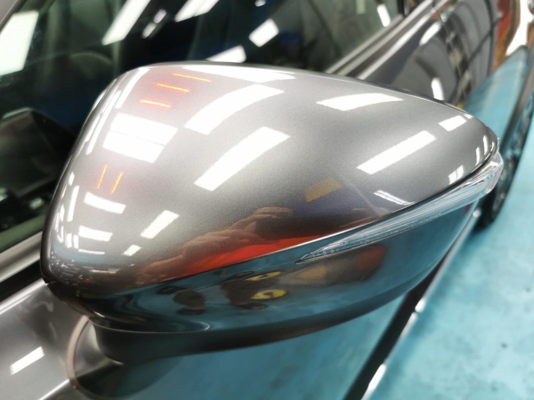 Side panel of the CX-3 with the ceramic finish locked in.