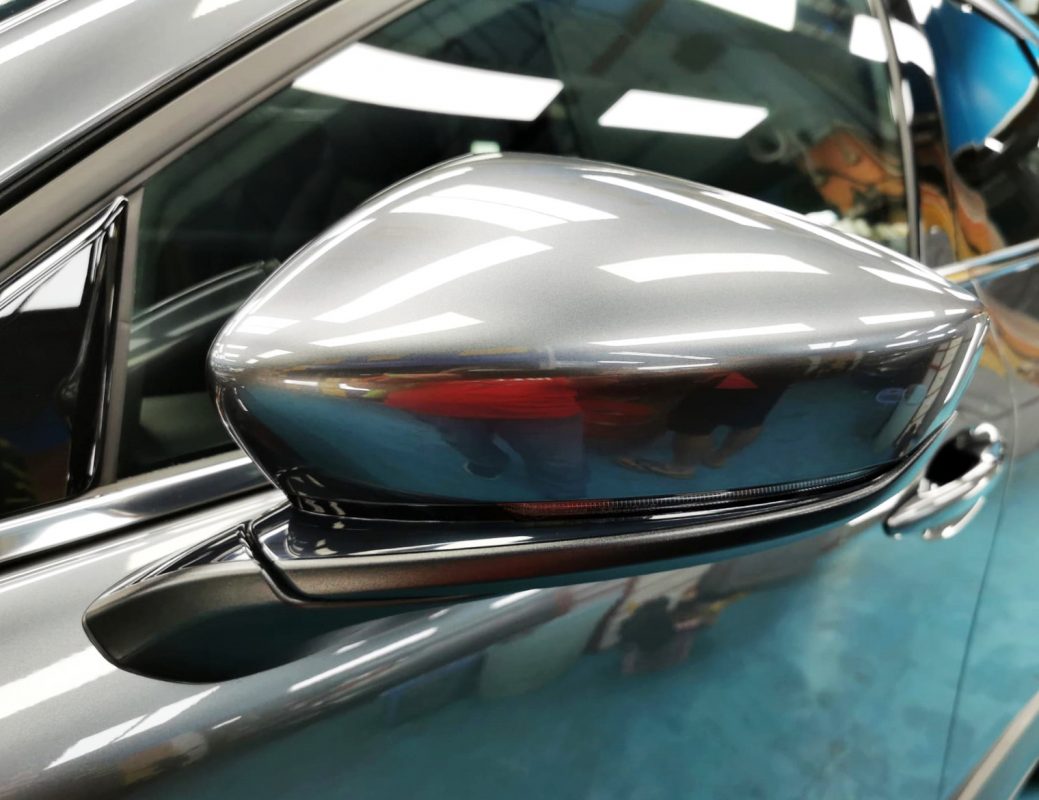 Side panel of the CX-30 with the ceramic finish locked in.