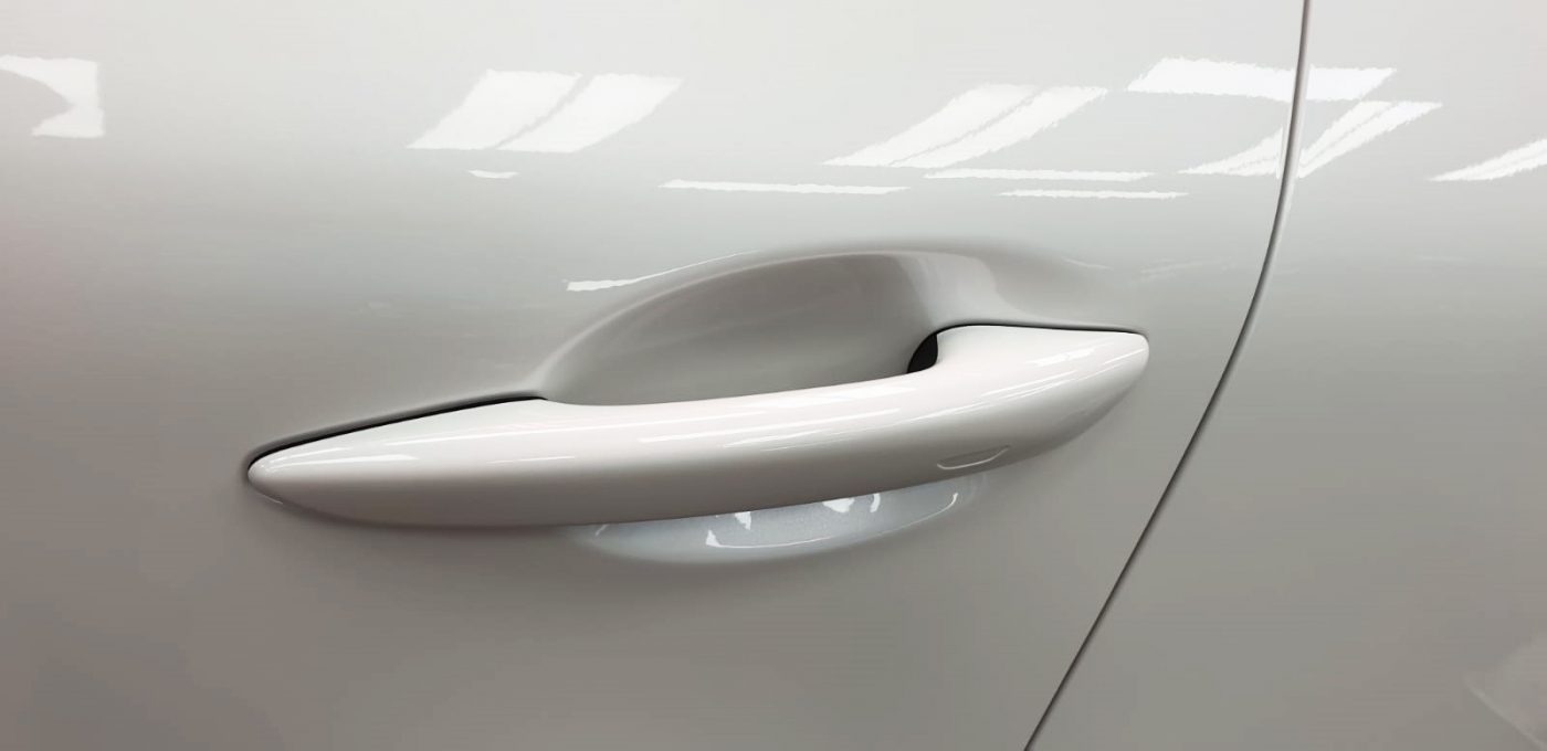 Front three-quarter view of the CX-30 after coating.