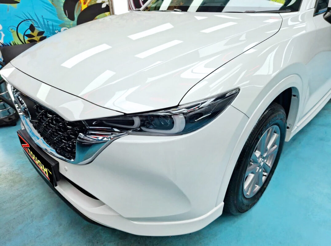 The Mazda CX-5 from a side angle after the titanium coating.