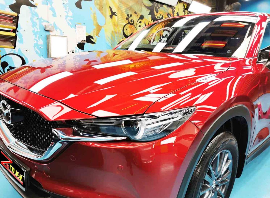 The Mazda CX-5 from a side angle after the titanium coating.