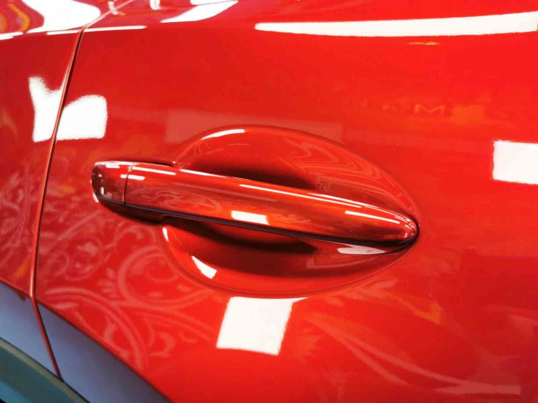 Front three-quarter view of the Mazda CX-5 after coating.