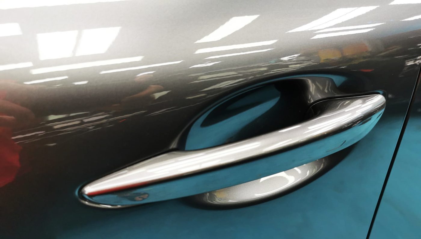Front three-quarter view of the Mazda CX-60 after coating.