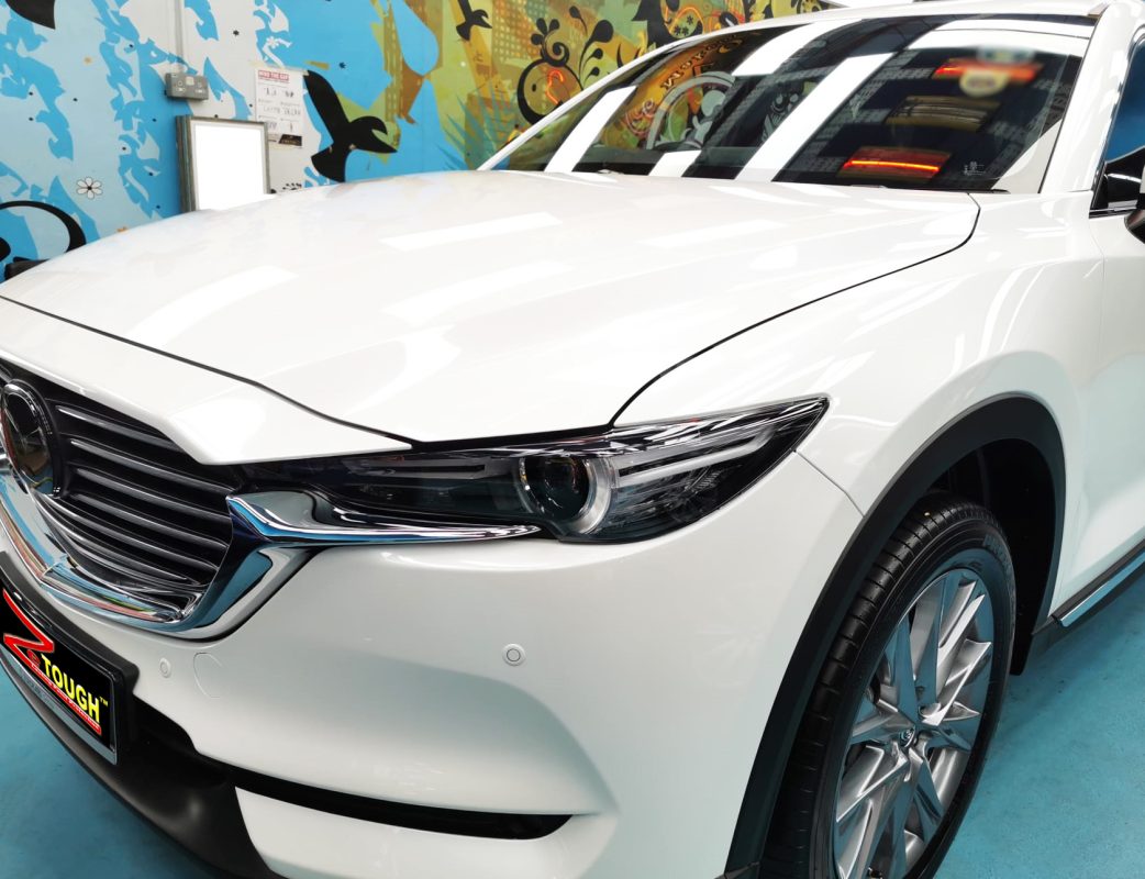The Mazda CX-8 from a side angle after the titanium coating.
