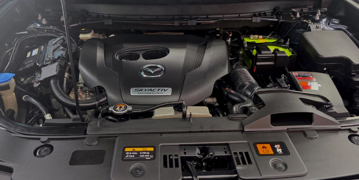 Detail of the Mazda CX-9's bodywork sealed with ZeTough Ceramic.