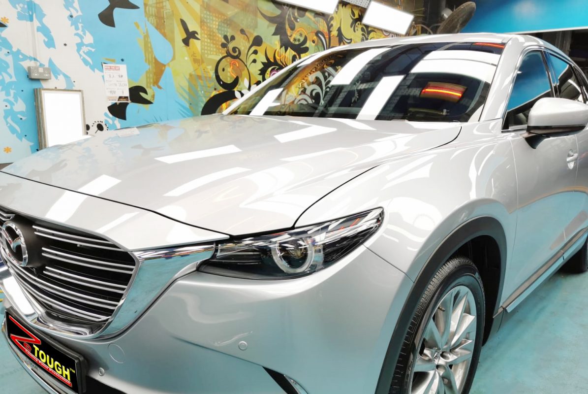 The Mazda CX-9 from a side angle after the titanium coating.